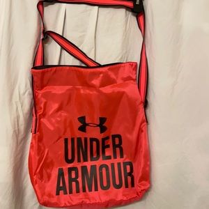 Pink and Black Under Armour bag